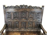 Antique Victorian Carved Oak High Back Settle (6 of 15) Antique Victorian Carved Oak High Back Settle (6 of 15)