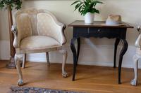 Pair of Late 19th Century French Part Upholstered Painted Tub Chairs (6 of 23) Pair of Late 19th Century French Part Upholstered Painted Tub Chairs (6 of 23)