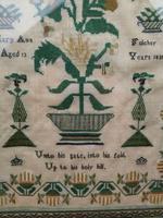 Large Antique Needlework Sampler 1835 Mary Ann Fulcher 13yrs in Frame 14" x 19" (10 of 12) Large Antique Needlework Sampler 1835 Mary Ann Fulcher 13yrs in Frame 14" x 19" (10 of 12)