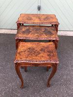 Quality Burr Walnut Nest of 3 Tables (5 of 10) Quality Burr Walnut Nest of 3 Tables (5 of 10)