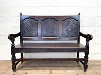 Antique Carved Oak Settle Bench (2 of 10) Antique Carved Oak Settle Bench (2 of 10)