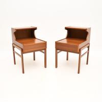 Pair of Swedish Vintage Teak Bedside Cabinets