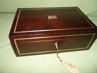 Quality Unisex Inlaid Rosewood Jewellery Box. c1840 (3 of 11) Quality Unisex Inlaid Rosewood Jewellery Box. c1840 (3 of 11)