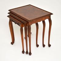 Antique Queen Anne Style Burr Walnut Nest of Tables (7 of 9) Antique Queen Anne Style Burr Walnut Nest of Tables (7 of 9)