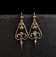 Antique Victorian Diamond Drop Earrings, 15ct Gold (9 of 10) Antique Victorian Diamond Drop Earrings, 15ct Gold (9 of 10)