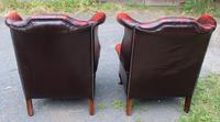 1960s Pair Red Leather Wingback Armchairs with Union Jack (4 of 4) 1960s Pair Red Leather Wingback Armchairs with Union Jack (4 of 4)