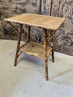 19th Century Bamboo Occasional Table with Wicker Top (4 of 4)