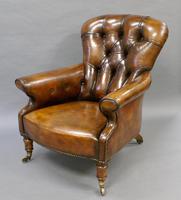 19th Century Leather Upholstered Armchair (3 of 6) 19th Century Leather Upholstered Armchair (3 of 6)