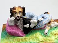 Unusual & Rare Paris Porcelain Novelty Humorous Dog Desk Weight 19th Century (2 of 5) Unusual & Rare Paris Porcelain Novelty Humorous Dog Desk Weight 19th Century (2 of 5)