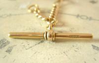 Antique Pocket Watch Chain 1890s Victorian Brass Figaro Link Albert With T Bar (9 of 11) Antique Pocket Watch Chain 1890s Victorian Brass Figaro Link Albert With T Bar (9 of 11)