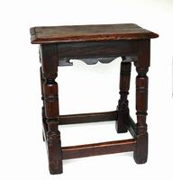 Antique Early Oak & Country Furniture 17thc Charles 1 Joyned Stool . English