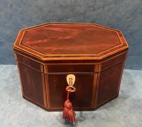 Georgian Hexagonal Mahogany Twin Section Tea Caddy with Inlay (10 of 18) Georgian Hexagonal Mahogany Twin Section Tea Caddy with Inlay (10 of 18)