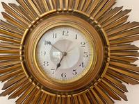 Stylish Art Deco Carved Giltwood Starburst Clock c.1930 (4 of 8) Stylish Art Deco Carved Giltwood Starburst Clock c.1930 (4 of 8)