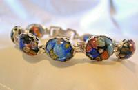 Vintage Silver & Milliflori Glass Bracelet 1970s Length 7 3/4" Heavy 23.7 Grams (2 of 12) Vintage Silver & Milliflori Glass Bracelet 1970s Length 7 3/4" Heavy 23.7 Grams (2 of 12)