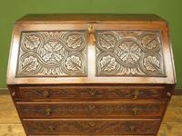 Antique Carved Oak Writing Bureau Desk with Fall Front, Handsome Gothic Piece (4 of 24) Antique Carved Oak Writing Bureau Desk with Fall Front, Handsome Gothic Piece (4 of 24)