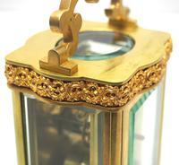 Rare Antique French 8-day Carriage Clock Serpentine Case Fleur De Lis Decorations (7 of 10) Rare Antique French 8-day Carriage Clock Serpentine Case Fleur De Lis Decorations (7 of 10)