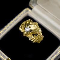 Antique Diamond Lions Head and Laurel Leaf 18ct 18K Yellow Gold Ring (8 of 9) Antique Diamond Lions Head and Laurel Leaf 18ct 18K Yellow Gold Ring (8 of 9)