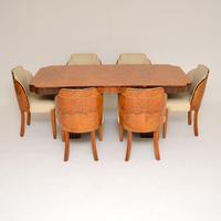 Art Deco Burr Walnut Dining Table & Cloud Back Chairs by Epstein (2 of 13) Art Deco Burr Walnut Dining Table & Cloud Back Chairs by Epstein (2 of 13)