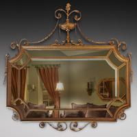 Adam Revival Late 19th Century Gilt-Gesso Mirror