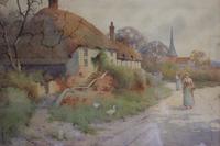 Good Late 19th Early 20th Century Watercolour Village Scene - S E Hall (4 of 7) Good Late 19th Early 20th Century Watercolour Village Scene - S E Hall (4 of 7)