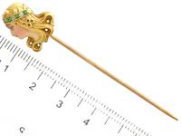Diamond and Peridot, Enamel & 14ct Yellow Gold Pin Brooch - Art Nouveau - Antique c.1895 (6 of 9) Diamond and Peridot, Enamel & 14ct Yellow Gold Pin Brooch - Art Nouveau - Antique c.1895 (6 of 9)