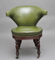 19th Century mahogany & green leather desk chair (11 of 11) 19th Century mahogany & green leather desk chair (11 of 11)