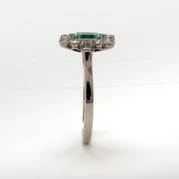 Art Deco Emerald & Diamond Cluster Engagement Ring c.1930 (4 of 7) Art Deco Emerald & Diamond Cluster Engagement Ring c.1930 (4 of 7)