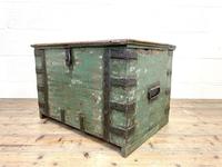 Distressed Painted Metal Bound Trunk (7 of 10) Distressed Painted Metal Bound Trunk (7 of 10)