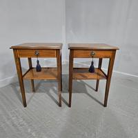 Pair of Inlaid Mahogany Lamp Tables