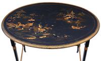 Victorian Oriental Chinoiserie Nest of Decorated Black Lacquer Tables (6 of 10) Victorian Oriental Chinoiserie Nest of Decorated Black Lacquer Tables (6 of 10)