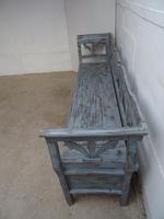 3/4 Seater Antique Pine Painted Distressed Light Grey Box Settle / Bench (5 of 9) 3/4 Seater Antique Pine Painted Distressed Light Grey Box Settle / Bench (5 of 9)