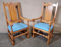 Pair of Oak Reproduction High Back Armchairs (9 of 11) Pair of Oak Reproduction High Back Armchairs (9 of 11)