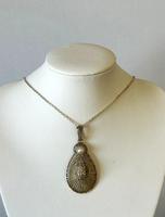 Theodor Fahrner Silver Gilt, Marcasite & Pearl Pendant Necklace