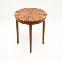 Vintage French Inlaid Starburst Side Table