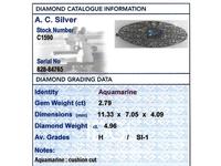 2.79ct Aquamarine & 4.96ct Diamond, 18ct White Gold Brooch - Antique French c.1910 (8 of 9) 2.79ct Aquamarine & 4.96ct Diamond, 18ct White Gold Brooch - Antique French c.1910 (8 of 9)