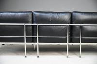 LC3 Style Black Leather & Chrome 3 Seater Sofa (11 of 22) LC3 Style Black Leather & Chrome 3 Seater Sofa (11 of 22)