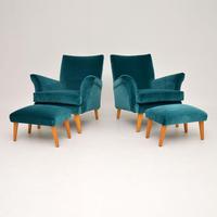 Pair of Vintage Armchairs & Ottomans c.1960’s (2 of 13) Pair of Vintage Armchairs & Ottomans c.1960’s (2 of 13)