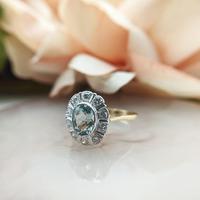 Vintage 18ct Gold Aquamarine & Diamond Cluster Ring, 18k Dress Cocktail Statement (7 of 12) Vintage 18ct Gold Aquamarine & Diamond Cluster Ring, 18k Dress Cocktail Statement (7 of 12)