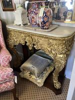 Regency Marble Topped Gilt Moulded & Rosewood Console Table
