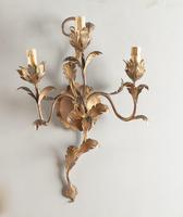 Pair of Italian Gilt Metal Wall Sconces (4 of 4) Pair of Italian Gilt Metal Wall Sconces (4 of 4)