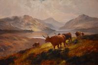 Oil Painting by Henry Robinson Hall "Moorland Rovers, Loch Lomond" (2 of 8) Oil Painting by Henry Robinson Hall "Moorland Rovers, Loch Lomond" (2 of 8)
