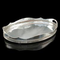 Antique Presentation Serving Tray, English, Silver Plated, Cocktail - Edwardian