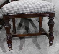1920s Set of 4 Dark Walnut Highback Chairs in Grey (4 of 4) 1920s Set of 4 Dark Walnut Highback Chairs in Grey (4 of 4)