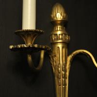 French Set of 3 Twin Arm Gilded Antique Wall Lights (8 of 10) French Set of 3 Twin Arm Gilded Antique Wall Lights (8 of 10)