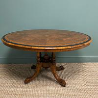 Victorian Oval Figured Walnut Inlaid Antique Side Table (3 of 7) Victorian Oval Figured Walnut Inlaid Antique Side Table (3 of 7)