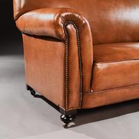 Late Victorian Leather Upholstered Drop-Arm Sofa (5 of 9) Late Victorian Leather Upholstered Drop-Arm Sofa (5 of 9)