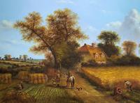 Original Victorian Harvest Countryside Landscape Oil Painting (3 of 10) Original Victorian Harvest Countryside Landscape Oil Painting (3 of 10)