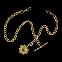 Antique Albert Chain Necklace Sterling Silver 18ct Gold Gilt Dated 1920 (4 of 9) Antique Albert Chain Necklace Sterling Silver 18ct Gold Gilt Dated 1920 (4 of 9)