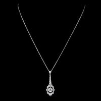 Art Deco Diamond Pendant Necklace Platinum 0.90ct Diamond 1.40ct Total c.1920 (2 of 8) Art Deco Diamond Pendant Necklace Platinum 0.90ct Diamond 1.40ct Total c.1920 (2 of 8)