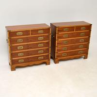 Pair of Yew Wood Military Campaign Style Chests (3 of 14) Pair of Yew Wood Military Campaign Style Chests (3 of 14)